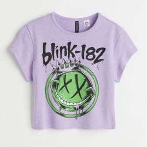 H&M Divided, Size Small, Light purple Blink 182 crop top
